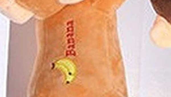 Pair of Orangish brown 30cm monkey curtain soft toy style tie back